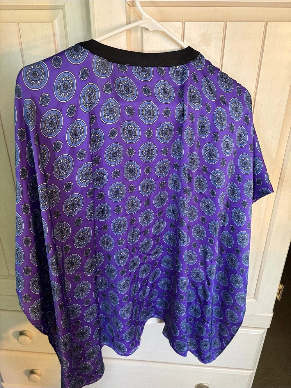 Michael Kors Purple Paisley-Print V-Neck Tunic